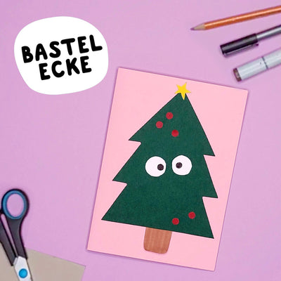 Bastelecke: Die lustige DIY Weihnachtsbaum-Schiebeaugen-Karte