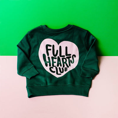 Sweatshirt FULL HEARTS - Dark Green