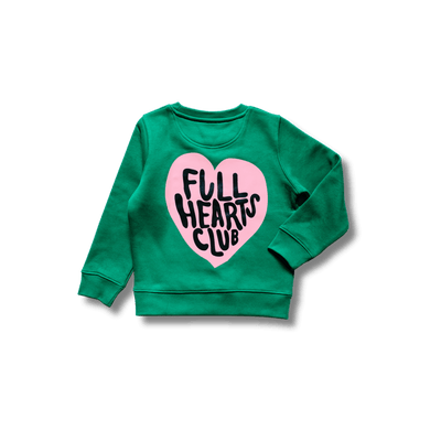 Sweatshirt HEARTS - Green
